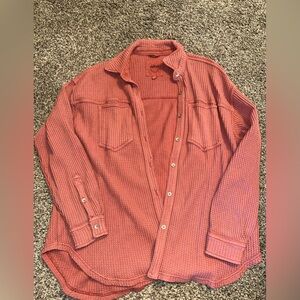 aerie Rose Waffle-Knit shacket